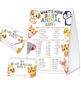 What's Your Baby Animal Name, Funny Baby Animal Theme Game Cards Set,1 Game Sign and 30 Cards, Pe...
