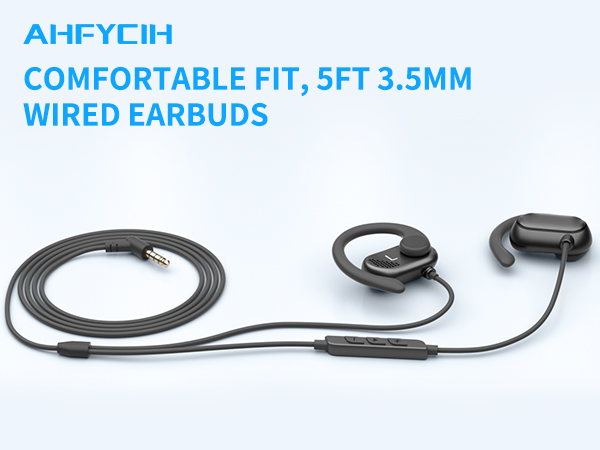 5FT Open Ear 3.5MM Headphones Wired Earbuds