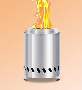 HGD 9.8 x 8.7 in Small Tabletop Fire Pit, Portable Mini Smokeless Table Top Firepit, Low Smoke Ca...