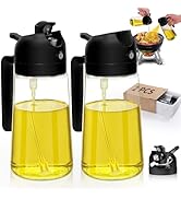Oil Sprayer for Cooking 2pcs,2 in 1 Oil Dispenser and Oil Sprayer Kitchen Gadgets-16oz Glass Oil ...
