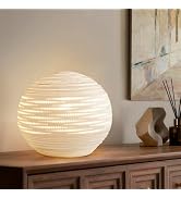 RONDURE Modern Ceramic Decorative Table Lamp Living Room Bedroom Bedside | Handcrafted Unique War...