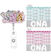 Cosmisun CNA Badge Reel Retractable - Nurse Badge Reel with Badge Buddy Card Glitter CNA Retracta...