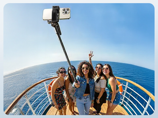 Auto face tracking tripod for iPhone with light