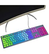 Colorful Keyboard Cover for Dell KM63 Wireless Keyboard & Dell KB216 Wired/Dell Optiplex 5250 305...