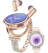 UYRGT Smart Watch with Earbuds for Women, 1.43” AMOLED Display, Bluetooth Calling, Crystal Bling ...