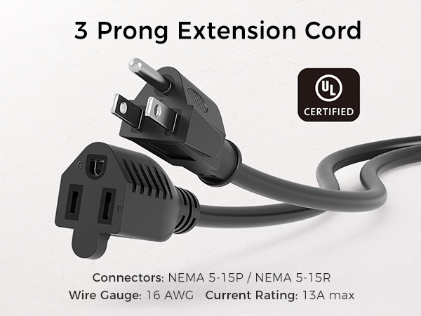 16 AWG Heavy Duty Power Extension Cord