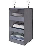 GRANNY SAYS 3-Shelf Hanging Closet Organizer and Storage, Collapsible Hanging Closet Shelves, Han...
