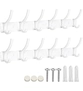 Coat Rack Wall Mount, 2 Pack Coat Hooks Hanger Wall Double Hook Rack Rail Towel Hat Rack Entryway...