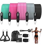 WHATAFIT Resistance Bands Set with Handles - Exercise Bands Home Gym Strength Training Equipment,...