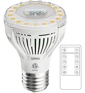 SANSI Dimmable Grow Light Bulb, Full Spectrum with Remote Control, Auto On Off Timing 4 8 12 Hrs,...