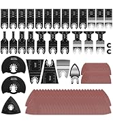 AVID POWER 112Pcs Oscillating Saw Blades Quick Release Oscillating Multitool Blades with Sandpape...