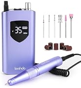 Lavinda Professional Nail Drill 35000 RPM, Cordless Electric Nail File Efile for Acrylic and Gel ...
