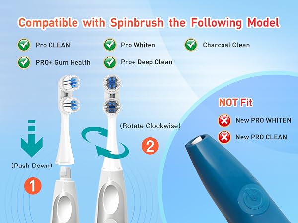 spin brush pro clean replacement heads