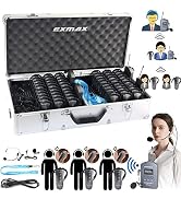 EXMAX EX-200E UHF Wireless Audio Tour Guide System Assisted Listening Equipment for Church Courtr...