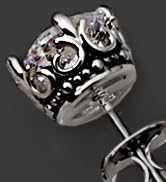 Retro Dark Shadow Stud Earrings, Hypoallergenic Stainless Steel Cubic Zirconia Earrings