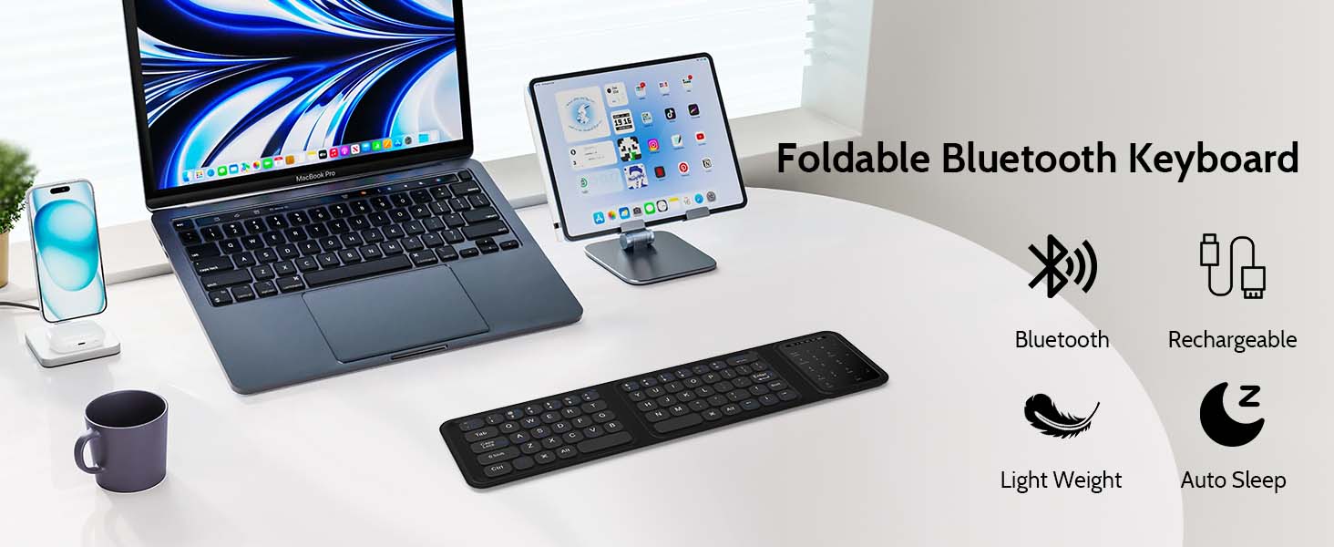 Foldable Bluetooth Keyboard