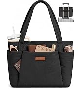 FIORETTO Puffer Tote Bag for Women, Work Tote Bag with Laptop Compartment, Zipper & Pockets for T...