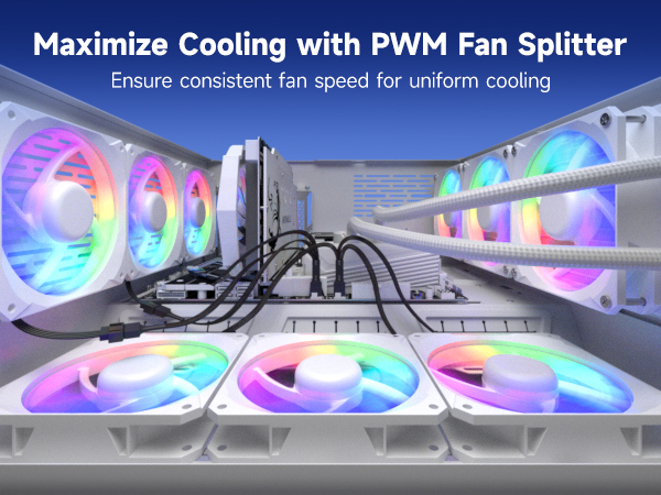 3 Way 4 Pin PWM Fan Splitter Cable