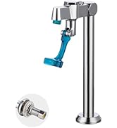 Glass Filler Faucet, 9-Inch Deck Mount Push-Back Water Filler Faucet with 1/2" NPT Male Shank, Br...
