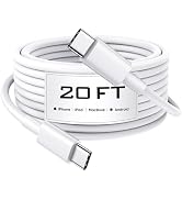 USB C to USB C Cable 20FT, 60W Fast Charging Extra Long C to C Cable, Premium TPE Type C to Type ...
