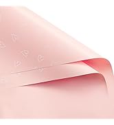 WRAPAHOLIC 20 Sheets Flower Wrapping Paper - 22.8 x 22.8 inch White and Pink Love Design Water-Re...