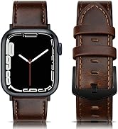 EDIMENS Leather Bands Compatible with Apple Watch 49mm 45mm 42mm 44mm Band Men Women, Vintage Gen...