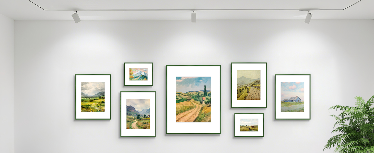 olive green photo frame blends modern minimalism with a touch of vintage charm