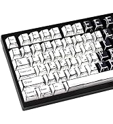 GEKUCAP Black and White Manga Theme Keycaps 136 Keys, Dye-Sublimation PBT Custom Keycap Set, Cher...