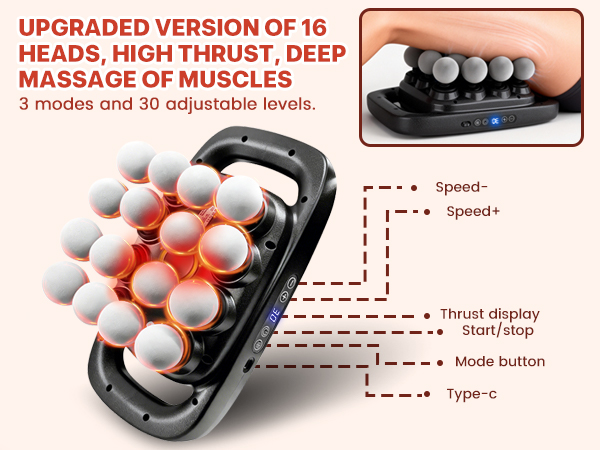 16 Head Massage Gun