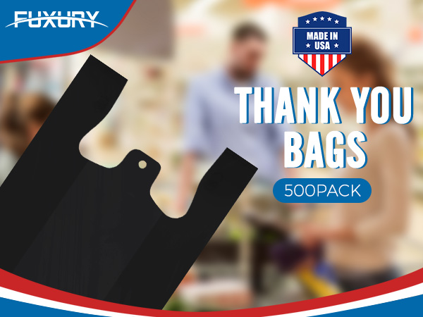 black thank you bag