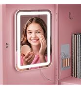 7"x11" Strong Magnetic Locker Mirror with Light, Accessories for Girls | MADHOLLY Real Glass, Whi...