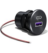 RV USB Outlet All-Aluminum DC 12V/24V PD3.0 & QC3.0 USB Charger, Recessed Mount Fast Charge Car U...