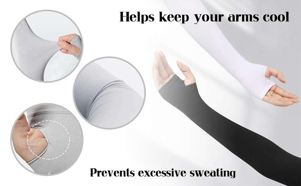 3 pairs arm cover sleeves with thumb hole