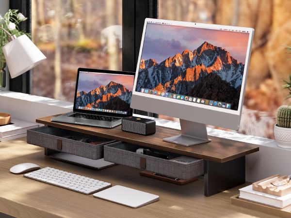 If you prize privacy and neat storage for small essentials, this monitor stand is your perfect fit.