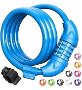 Titanker Bike Lock, Bicycle Lock 4 Feet Cable Lock 1/2 Inch Resettable Bike Lock Combination with...