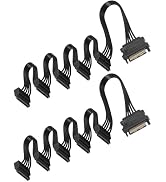 upHere 1 to 5 SATA Power Splitter Cables 19.7 in (500 mm) - 15 Pin Male to Female Power Cable Spl...