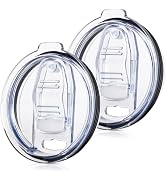 SUNRAYNEST Replacement Lids for 20 oz Tumblers, 2 Pack, Splash-Resistant Clear Covers with BPA-Fr...