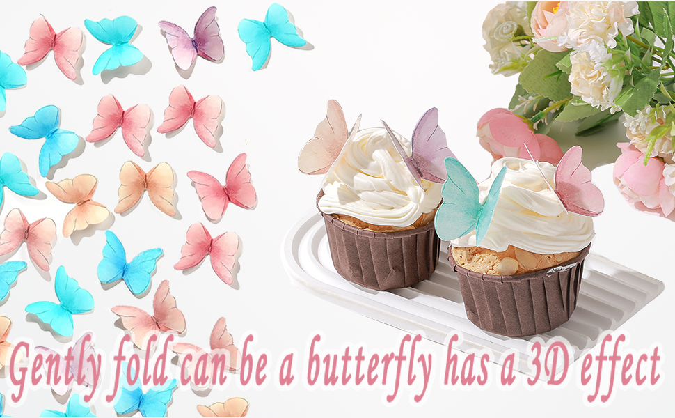 Small Pastel Colorful Butterfly Cake Toppers