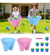 ROMANKAS Granny Pants Outdoor Game, 2PCS Granny Pants Game with 8 Bouncy Balls and 1 Air Pump (Ra...