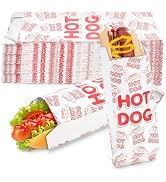 ZENFUN 200 Pcs Hot Dog Wrappers, Foil Hot Dog Sleeves, Grease Proof Hotdog Bag, Food Wrapper Disp...