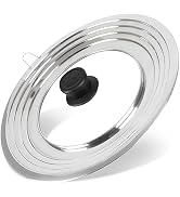 Universal Lid for Pots and Pans Skillets, Stainless Steel Pan Cover fit Fits 8.2-12.5 Inch Cookwa...