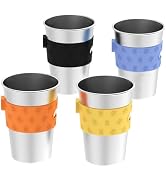 Rich&Ray 12oz Magnetic Fridge Cups, Magnetic Hanging Cup Hanging on Fridge, Reusable Stainless St...