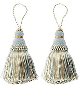 Fenghuangwu Colorful Tassel Key Tassel DIY Accessories for Curtain and Home Decoration-Mix blue-2PCS