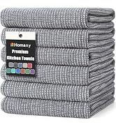 Homaxy Premium Kitchen Towels(18”x 28”, 6 Pack), Large Cotton Kitchen Hand Towels, Flat and Terry...