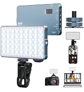 Selfie Light, 135 LED Phone Light with Metal Hotshoe & Clip, 4000mAh Rechargeable 360° Full Color...