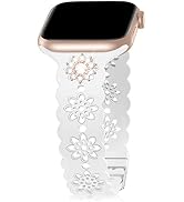 Floral Silicone Band with Charms Stud Compatible with Apple Watch Bands 38mm 40mm 42mm 44mm 41mm ...