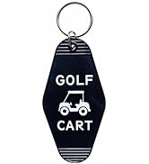 Jgrprlq Golf Cart Keychain Plastic Retro Motel Golf Cart Key Chain for Women Men