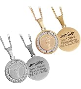 MIA·MIA Medical Alert Necklace For Women Cute Elegant Stainless Steel & Crystals Medic Emergency ...
