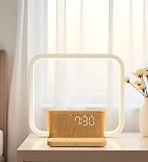Sunrise Alarm Clock with Wireless Charging Desk Touch Lamp 3 Level Dimmable Wake-up Light Bedside...