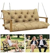 BFWHQ Fade Resistant Porch Swing Cushions Outdoor 60 inch Waterproof Extra 5" Thick 3 Seater Repl...